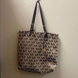 Michael Kors Brown MK Logo Reversible Tote